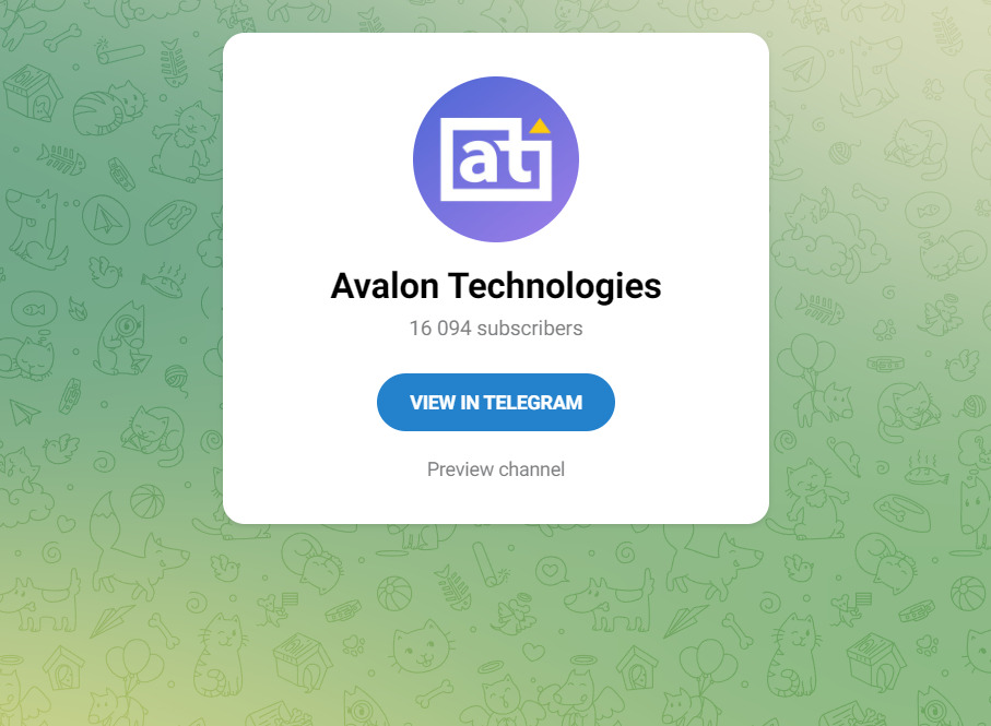 Avalon Technologies в Телеграмм