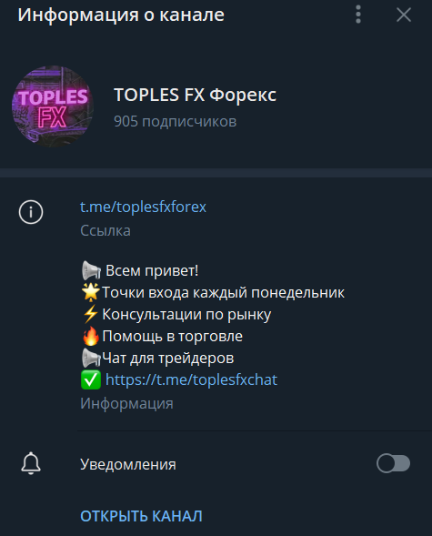 TOPLES FX Форекс канал в Телеграм