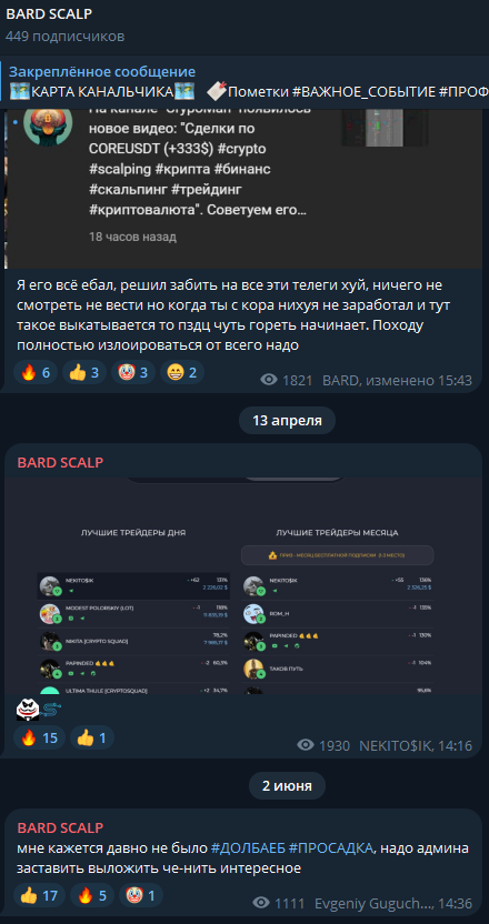 BARD SCALP обзор ТГ-канала