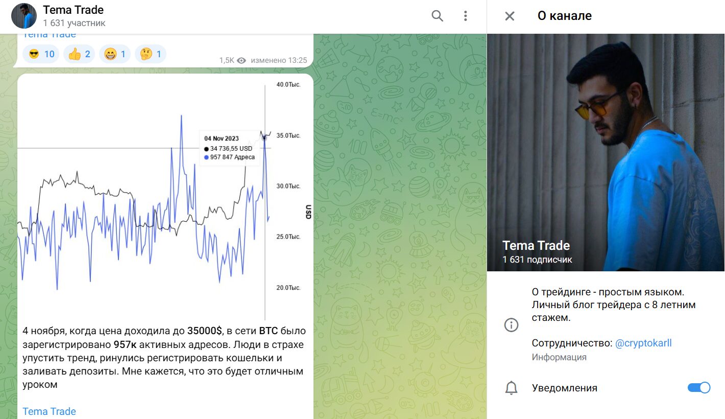 Информация о канале Tema Trade