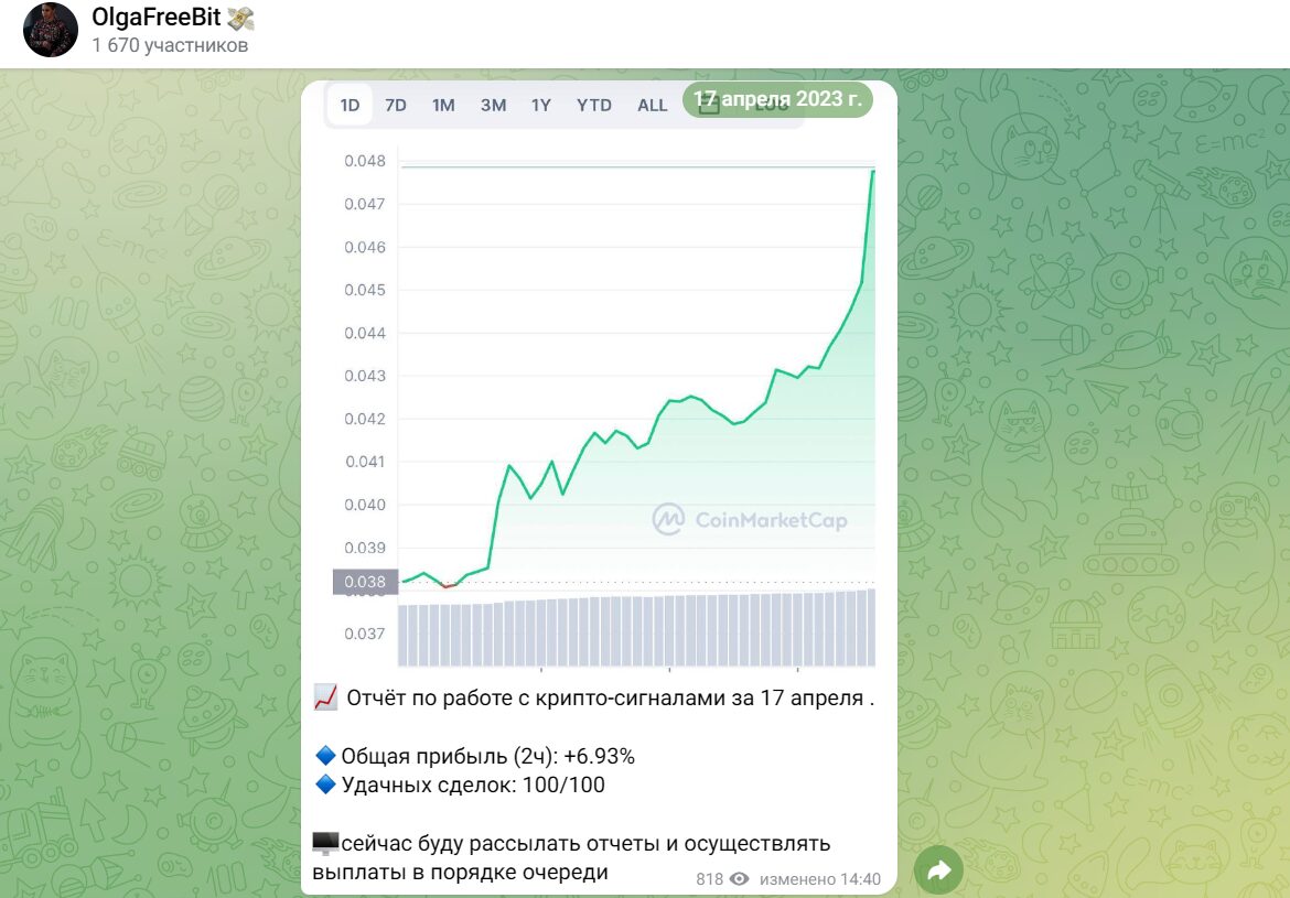 Отчет по работе с сигналами на OlgaFreeBit