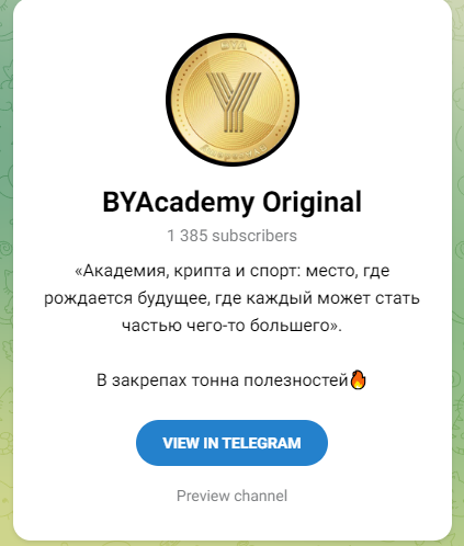 Телеграм-канал BYAcademy Original