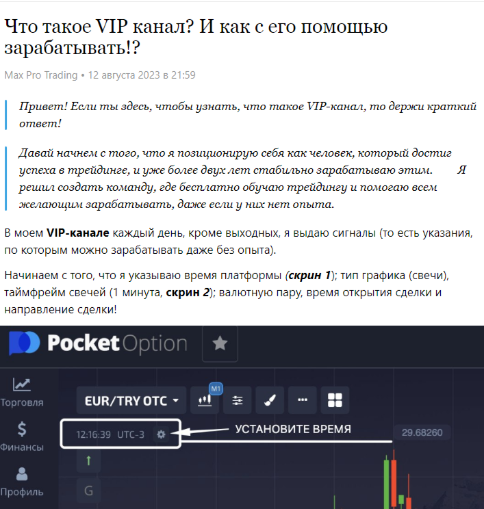 Описание VIP-канала