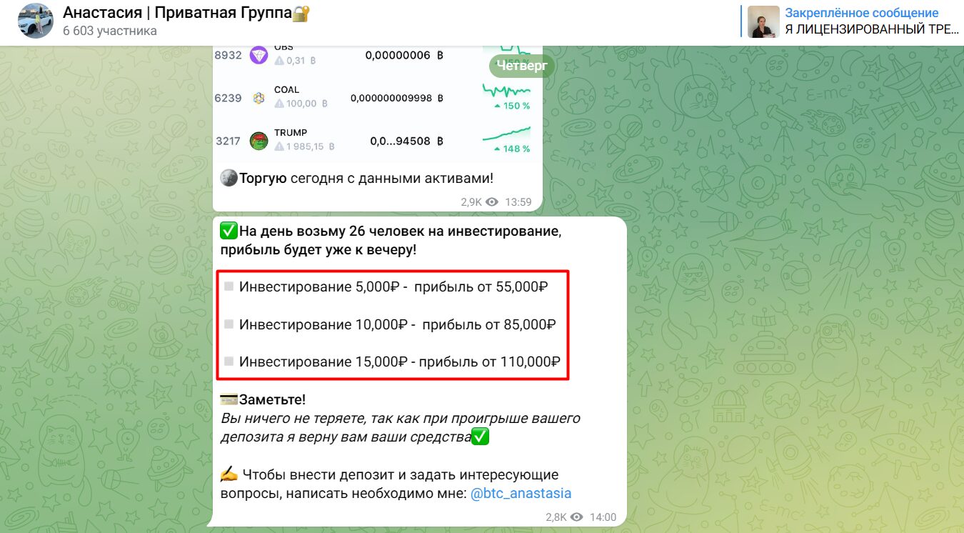 Анастасия Приватная Группа торговые сигналы