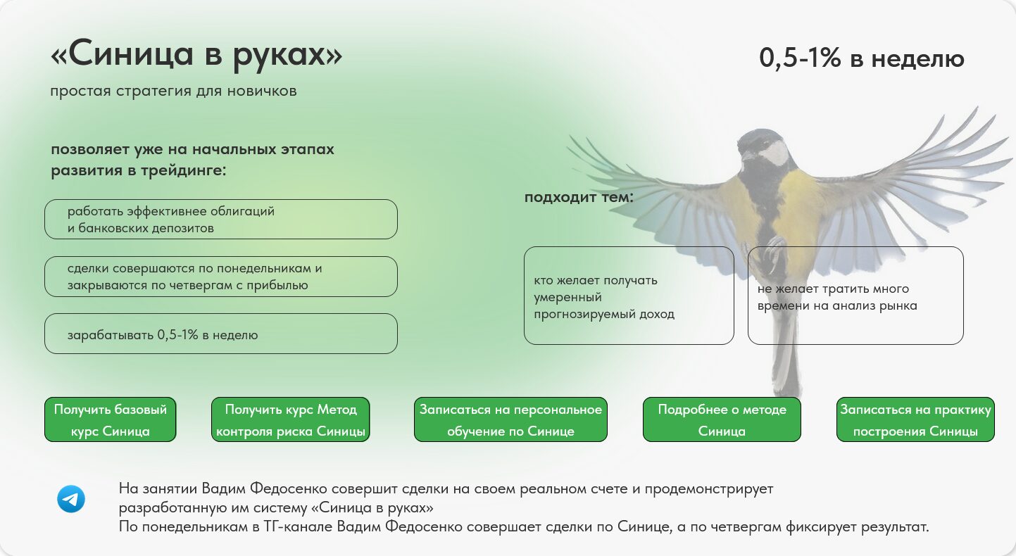 V-Stock Школа трейдинга Вадима Федосенко Синица в руках