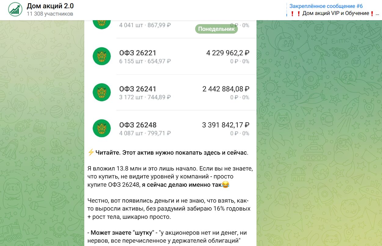 Обзор ТГ-канала Дом акций