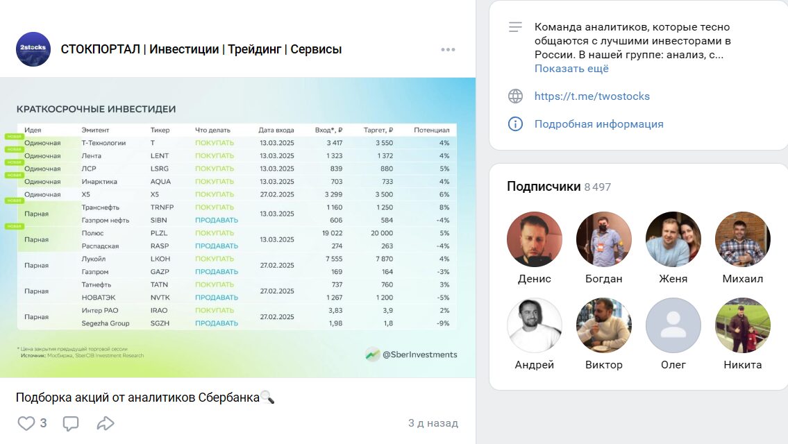 Стокпортал ВК-сообщество
