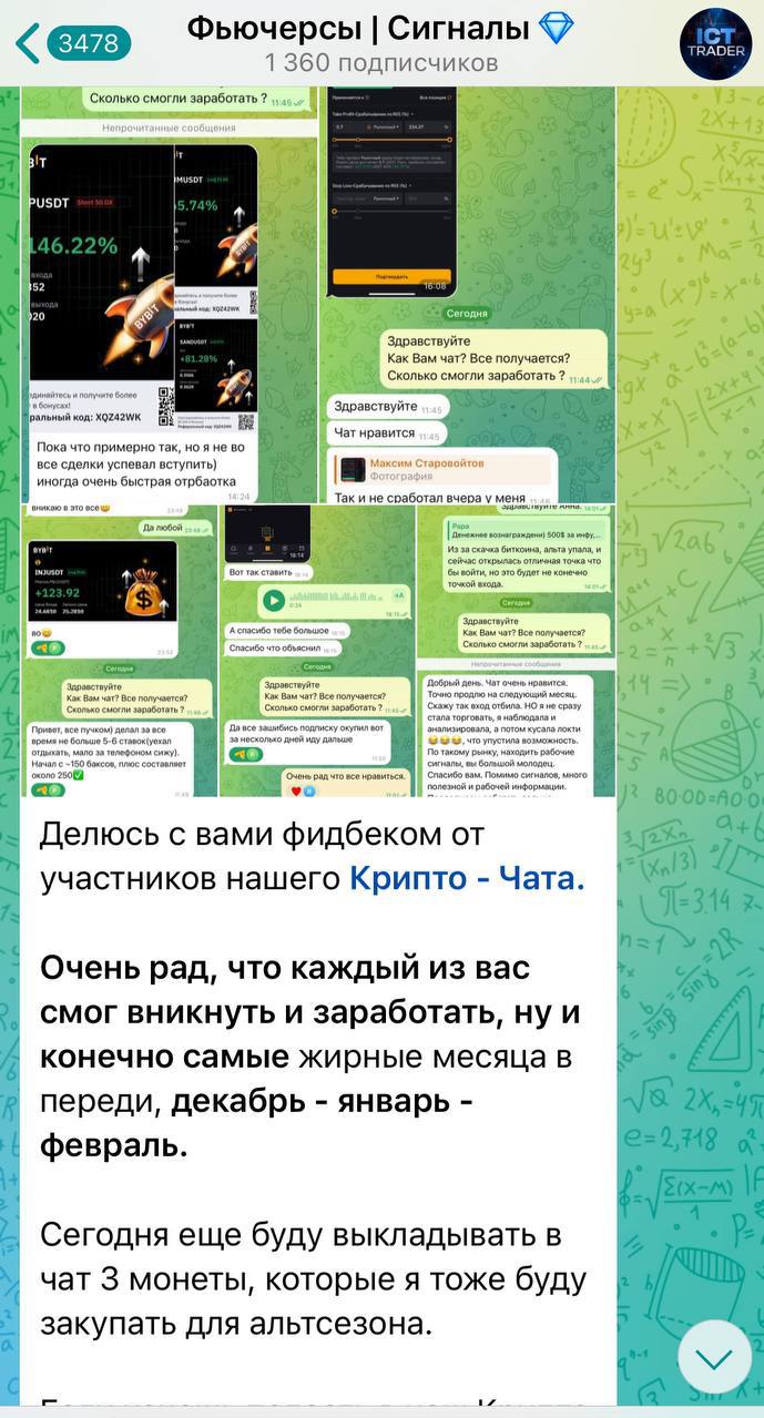 Отзывы о канале Телеграм Фьючерсы Сигналы