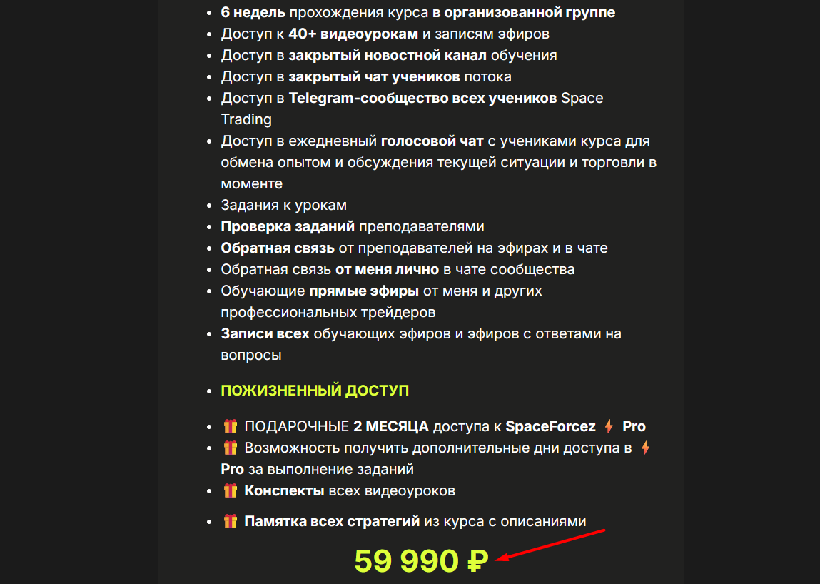 Spaceforcez цены на услуги