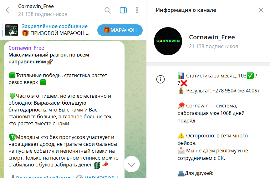 Обзор проекта Cornawin Group со ставками на настольный теннис
